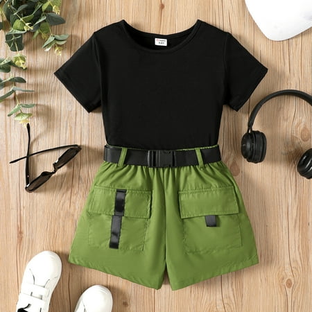 

PatPat Toddler Girls Sports Short Sleeve Set