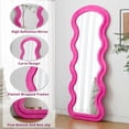 thumbnail image 2 of Barara King Wave Full length Mirror with Hanging or Against The Wall, Full Body Lighted Floor Mirror for Bedroom, Living Room, Rose, 2 of 6