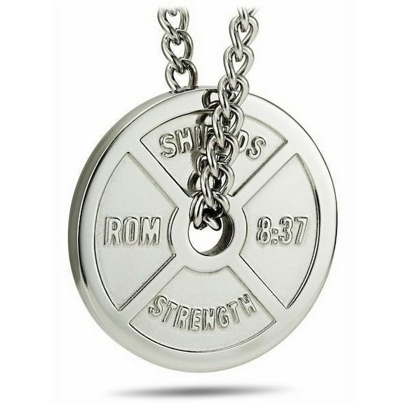 Men's Weight Plate Necklace-Romans 8:37 by Shields of Strength