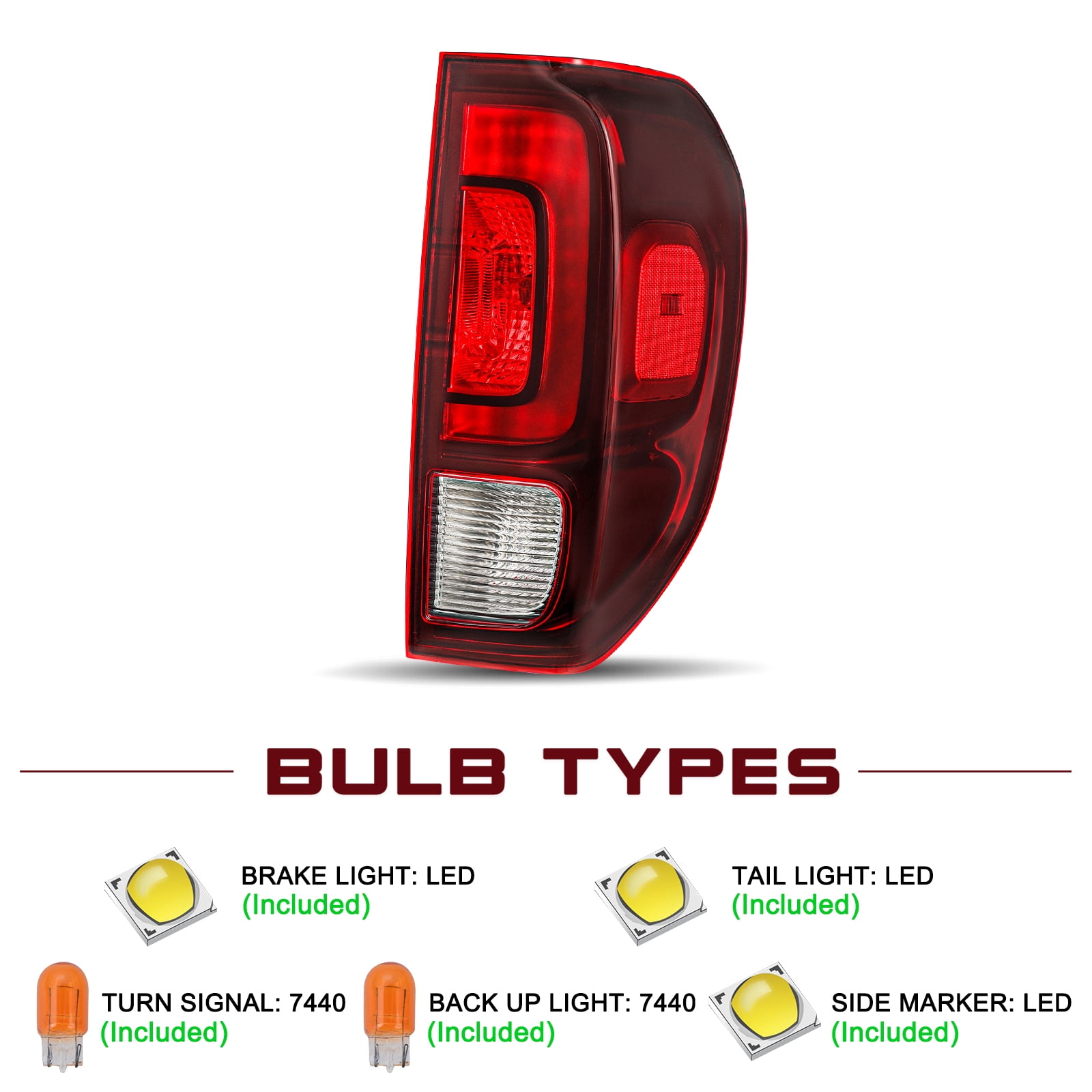 For 2017-2023 Honda Ridgeline OE Style Red Tail Brake Lights Assembly