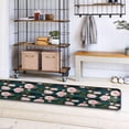 thumbnail image 5 of SKYSONIC 2X6 Feet Pink Roses Flower Runner Rug with Rubber Backing, Black Deep Green Strips Non Slip Entryway Rug Runner Washable Soft Area Rug Carpet for Hallway Bedroom Kitchen Decor, 5 of 6