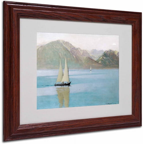 Trademark Fine Art "Boat On Lake Geneva 1892" Canvas Art by Felix Vallotton, Wood Frame