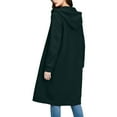 thumbnail image 6 of larppty Long Hoodies for Women Zip Up Hooded Sweatshirt Casual Long Sleeve Fleece Jacket Coat with Pockets 2025 (Dark Green, M), 6 of 6