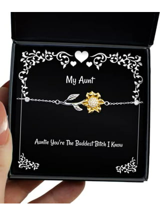 Aunt Christmas Perfect Gifts, Aunt Sunflower Bracelet, Motivational Aunt Message Card Gifts, Birthday Gifts for Aunt, to My Aunt Life Is Learning to