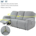 thumbnail image 6 of 8 Piece Stretch Recliner Slipcover Jacquard Recliner Loveseat Covers with Side Pocket Anti-Slip Fitted Couch Furniture Protectors with Elastic Bottom, For 3 Seater, 6 of 7
