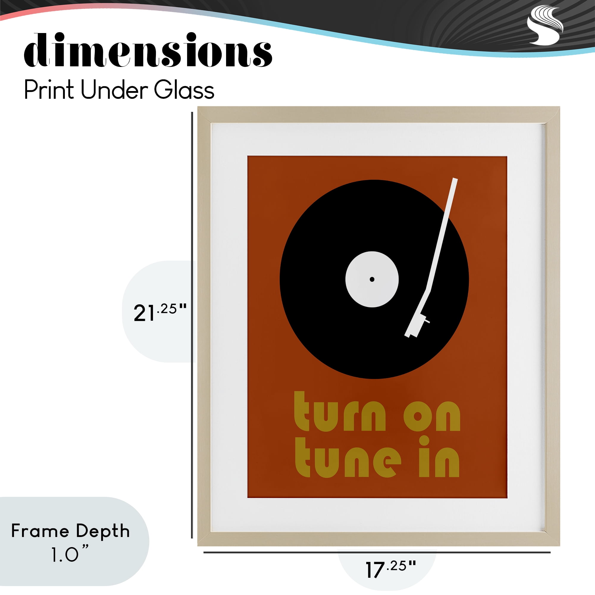 Stupell Industries Turn On Tune In Birch Framed Print Under Glass, design by Tom Quartermaine