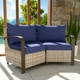 thumbnail image 2 of EAGLE PEAK Coastal Vista 2 Piece Patio Furniture Sets, Outdoor Sectional Patio Conversation Set Wicker Rattan Sofa Chair Set with Blue Cushion, 2 of 9