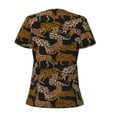 thumbnail image 4 of Naloa Leopard Print Print T-Shirts Short Sleeve V Neck Tees for Women Fashion Tops Trendy Lightweight Soft Casual Summer Outfits Clothes, 4 of 5