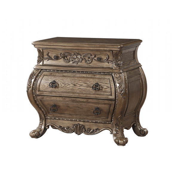 20" X 38" X 34" Vintage Oak Wood Nightstand