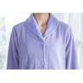 thumbnail image 4 of Loungees Purple Drop Needle Coral Fleece Shawl Collar Button Front Bed Jacket - 2X, 4 of 7