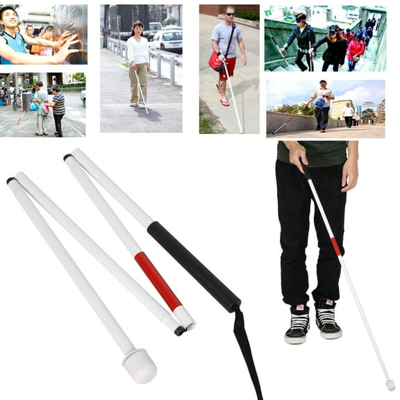 127cm 4-Sections Aluminum Alloy Folding Cane Walking Stick For The Blind,Blind Walking Stick,Blind Cane