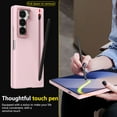 thumbnail image 5 of Decase for Samsung Galaxy Z Fold 7 Case with Pen Holder & Stylus, Camera Frame Stand,Pen Slot Phone Case with Screen Protector Matte PC Bumper Anti-Scratch Kickstand Cover for Z Fold 7,Pink, 5 of 12