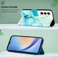 thumbnail image 2 of for Samsung Galaxy A15 PU Leather Wallet case, Marble Pattern Credit Card Holder,Flip Folio Book Kickstand Cover Women Men with Long + Short Strap for Samsung Galaxy A15, Green, 2 of 9