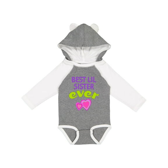 Inktastic Best Lil Sister Ever Girls Long Sleeve Baby Bodysuit