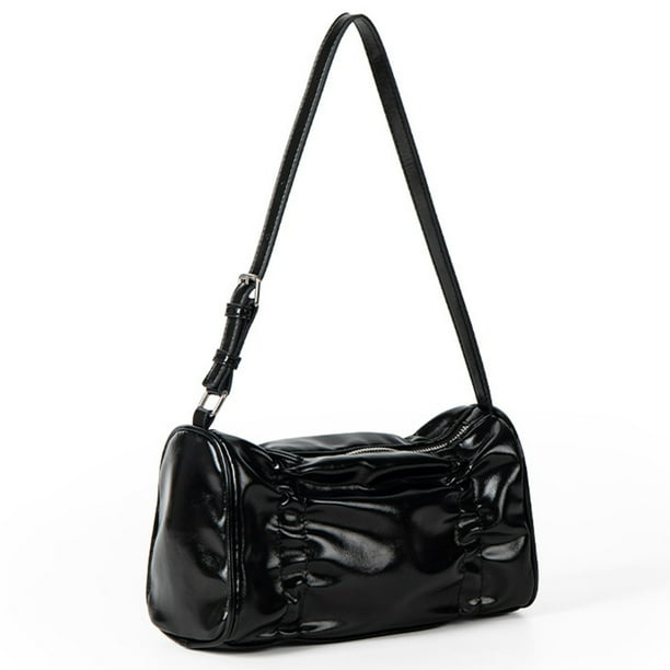Bolso Satchel Fruncido Bandolera Plisado Citas Versátil Color Sólido Para Mujer