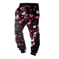 thumbnail image 4 of Mepaouo Mens Wide Leg Sweatpants with Pockets Heart Open Bottom Workout Joggers Pants for Men(Red,L), 4 of 4