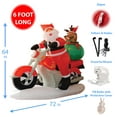 thumbnail image 2 of 6 Foot Long Inflatable Santa Claus & Reindeer Riding Motorcycle, 2 of 4