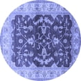 thumbnail image 1 of Ahgly Company Machine Washable Indoor Round Oriental Blue Industrial Area Rugs, 5' Round, 1 of 4
