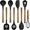 Black, variant on Cooking Utensil Set, 8- Kitchen Utensils Set with Acacia Wooden Handles,-Grade- Kitchen Gadgets and Spatula Set for Nonstick Cookware - Grey