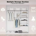 thumbnail image 6 of FeGe 4 to 6 FT Custom Closet Organizer System Kit, Wall-Mounted Storage Organizer with Wire Shelving and Hanging Rods, Adjustable Closet Organizer Kit, Configurations Custom Closet for Bedroom, Grey, 6 of 9