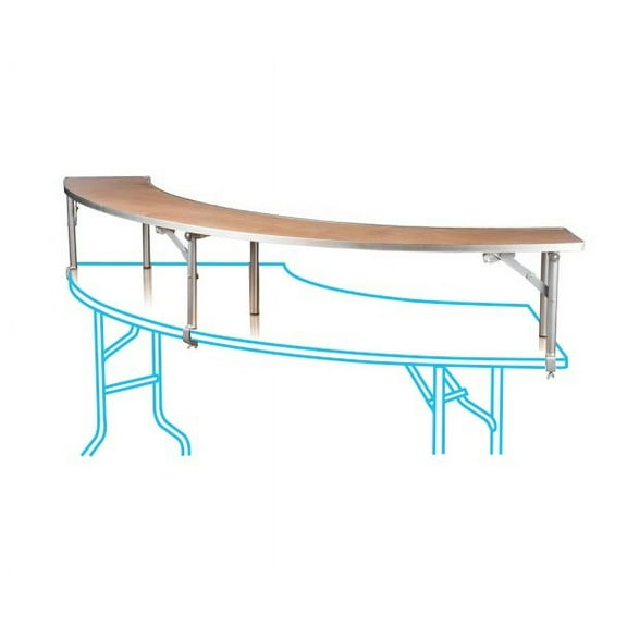 TentandTable 10-Foot Outer Wooden Bar Top Riser for Serpentine Banquet Tables