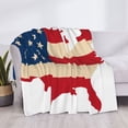 thumbnail image 3 of Fuzoiu American Flag Map Print Flannel Blanket,Throw Blanket,Flannel Home Decor,Fleece Bed Blankets,Cozy Soft Blanket for Bed, Sofa, Camping, and Travel-50"x40", 3 of 6
