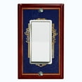 thumbnail image 1 of Metal Light Switch Plate Cover Elegant Gold Candle Frame Maroon Blue FRA036, 1 of 13