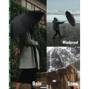Chakipee Travel Compact Umbrella Windproof - Portable Automatic Umbrellas for Rain,8 Ribs Folding Umbrella,Portable 210T Fabric 97cm Span,Black