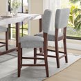 thumbnail image 5 of Mid Century Modern Dining Chairs of 4, Linen Upholstered Counter Stools Barstools, Grey, 5 of 12