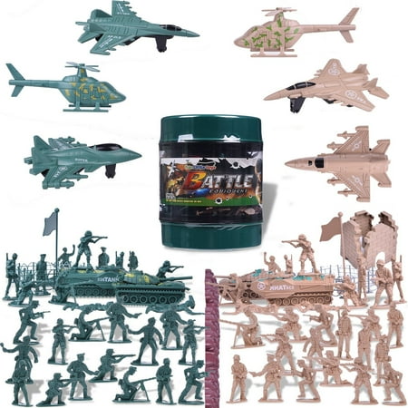 Army Toy Soldiers Military World War 2 WW II Parties Combat Toys for Kids Cjristmas Special Forces with a Map, Tanks, Planes, Flags, Soldier Figures, Fences Accessories 232 PCs (Best Combat Shotgun In The World)