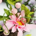 thumbnail image 5 of 12" Green Pink and Purple Decorative Artificial Spring Floral Twig Wreath - Unlit, 5 of 7