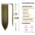 thumbnail image 5 of Drawstring Long Straight Ponytail Extension 28 inch Wrap Around Ponytail Synthetic Hair Extensions Clip in Ponytail Hairpiece for Women, Brown/Black, 160G (11colors), 5 of 8