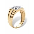 thumbnail image 2 of PalmBeach Jewelry Men's 1/7 TCW Round Diamond Grid Ring in 18k Gold-plated Sterling Silver, 2 of 5