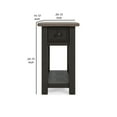 thumbnail image 5 of 24 Inch Side End Table, Black Wood Base, Power Socket and USB Chargers - Saltoro Sherpi, 5 of 5