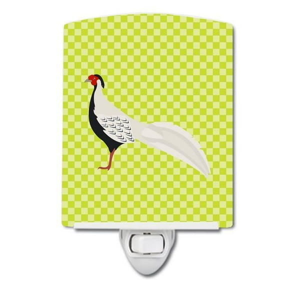 Silver Pheasant Green Ceramic Night Light