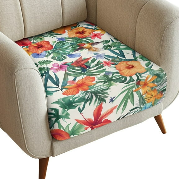ZUXONGSY Hummingbird Couch Cushion Cover Floral Sofa Seat Cushion Slipcovers Outdoor Patio Couch Cushion Protector Cover Individual Sofa Cushion Cover 1 Seater Armchair Cushion Cover