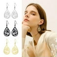 thumbnail image 6 of Flower Korean Style Stainless Steel Water Drop Dangle Earrings Jewelry, 6 of 8