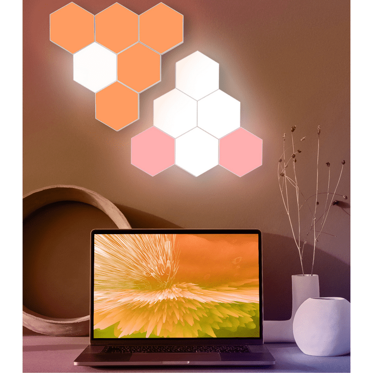 Hexagon Lights, RGB LED Wall Lights with Remote, Smart DIY Touch Sensitive  for Game Room Decor, Party (6-Pack) 