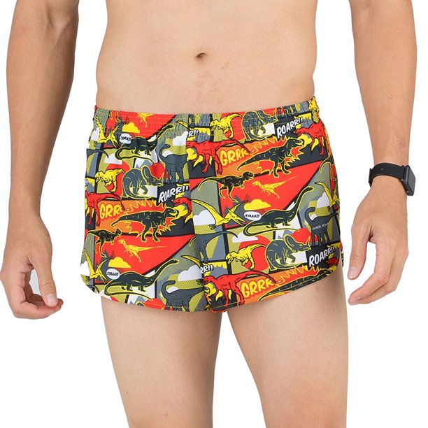 BOA BOA Men's Stretch 1" Elite Printed Split Running Shorts Walmart
