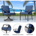 thumbnail image 2 of Gotland 5-Piece Outdoor Patio Dining Set, 48 Inch Round Propane Fire Pit Table with 4 Swivel Rocking Chairs, All Weather Patio Conversation Furniture for Backyard Deck Garden, Navy Blue, 2 of 7