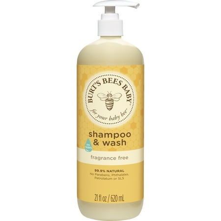 - Burt's Bees Baby Shampoo & Wash, Fragrance Free & Tear Free Baby Soap - 21 oz Bottle