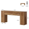 thumbnail image 4 of Tribesigns 71-inch Long Console Table for Entryway, Farmhouse Sofa Console Behind Couch, Walnut Brown, 4 of 9