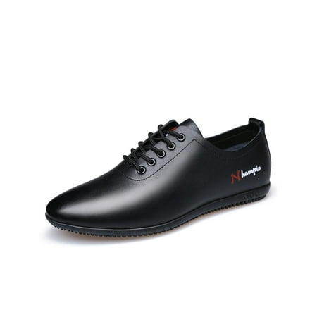 

MAWCLOS Men Flats Comfort Casual Shoes Lace Up Dress Sneakers Mens Oxfords Formal Lightweight Business Black 7.5