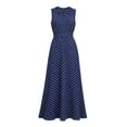 thumbnail image 5 of Levmjia Women's Dress Polka Dot Print Sleeveless Summer Dress Elegant Evening Party Gown with Belt, 5 of 5