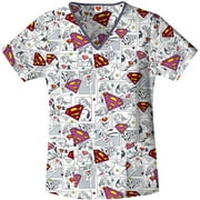 Women's Fashion Collection Supergirl V-Neck Scrub Top