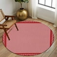 thumbnail image 3 of Valentine's Day Washable Round Area Rug 8 ft, Vintage Red White Buffalo Plaid Branches Lace Border, Soft Non Slip Rugs Stain Repellent Indoor Felt Carpet for Living Dining Room Bedroom Home Office, 3 of 9
