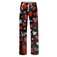 thumbnail image 6 of Hearthz Womens Valentine Pajama Pants Love Heart Graphic Pajama Pants for Women Drawstring Wide Leg Holidays Women Sleep Pants, 6 of 7