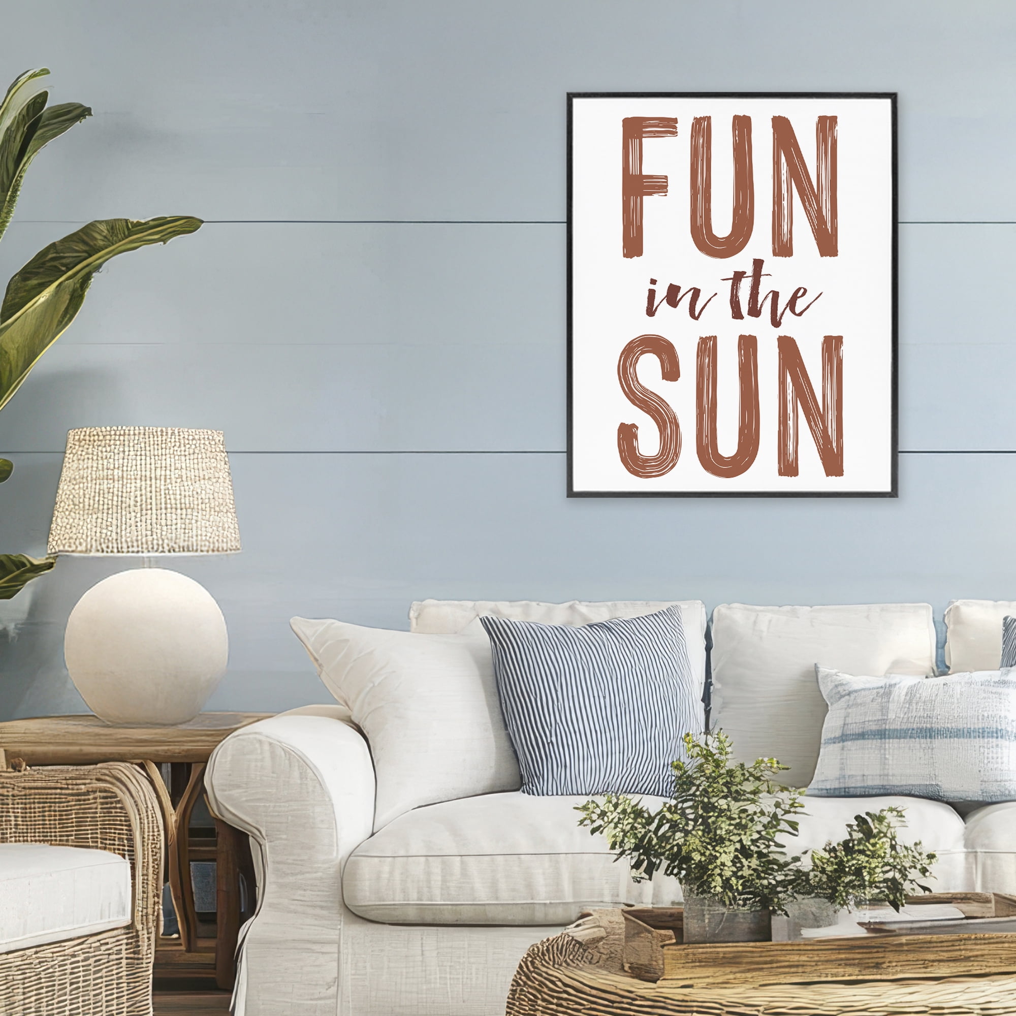 Summer Sentiment Fun In Sun Black Framed Giclee Art, design by Lettered and Lined