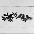 thumbnail image 7 of Birds on Branch Metal Wall Art Decor Sculpture Hanging Decoration Sign 4 Birds Iron Wall Art Black Rustic Decor Ornament Wall for Garden Indoor Outside Living Room Home Office 12 x 4Inch, 7 of 7