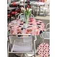 thumbnail image 6 of Outdoor Tablecloth with Umbrella Hole Zipper Pink Blossoms Black Cat Round Tablecloth 60" Waterproof Outside Table Cloth Farmhouse Romantic Flowers Patio Table Cover Tablecloths for Picnic Party, 6 of 8